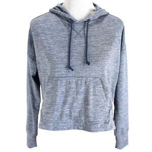 Nike Dri Fit Cropped Lightweight Hoodie Womens M Blue Long Sleeve Pullover Top